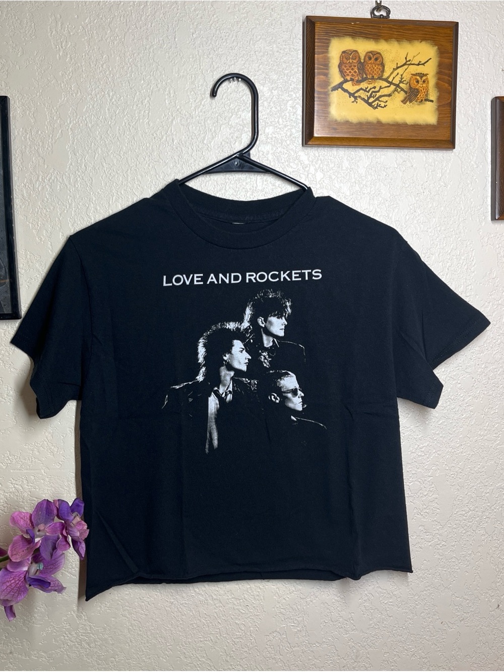 Love and Rockets Black Band Tee - Black & White Graphic